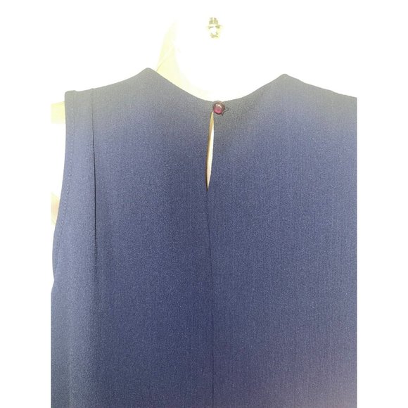 DOROTHY PERKINS Women's Blouse Navy Blue with Beaded Neckline Size 8 (US) - Picture 7 of 16